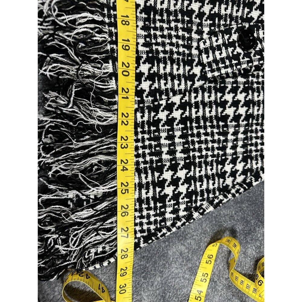 For Cynthia Houndstooth Fringe Jacket Size S - Picture 10 of 16